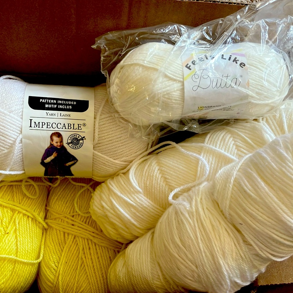 Yarn LOT Mostly Baby Yellow White Some NEW 8 Skeins I Buy & Sell Quality Only